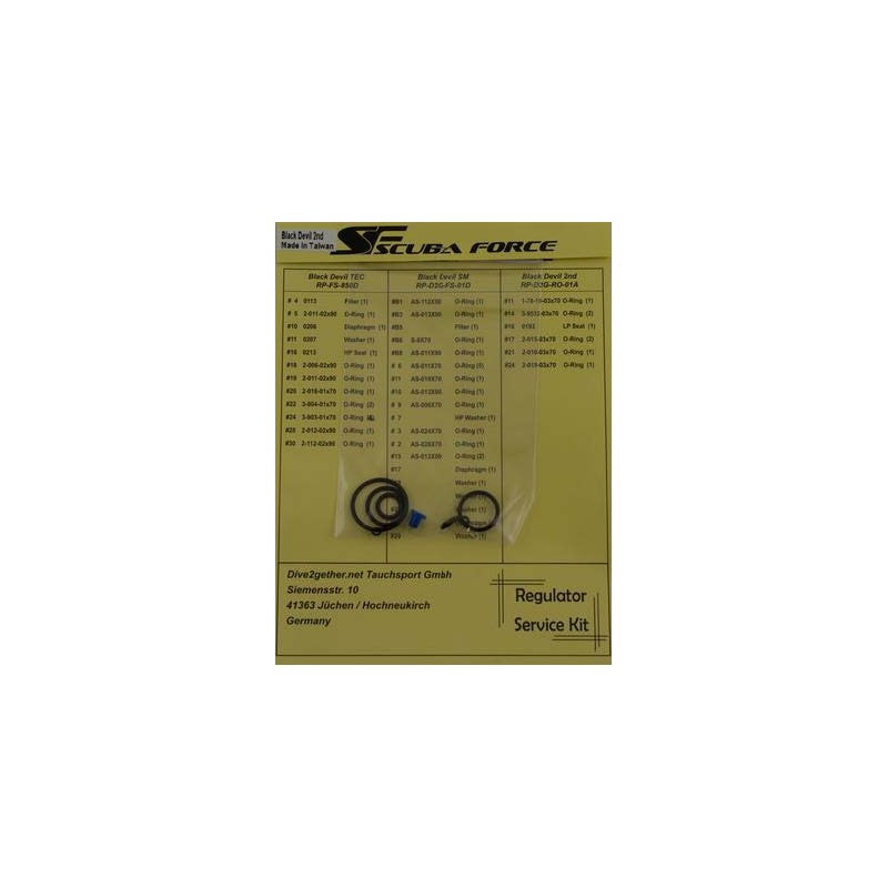 Scuba Force Black Devil Service Kit 2nd Stage